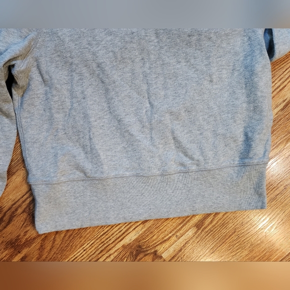 Gap Gray Cropped Crewneck Ribbed Knit Sweatshirt Women's Size XL - Picture 5 of 10